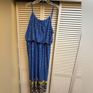 Blue Patterned Maxi Dress